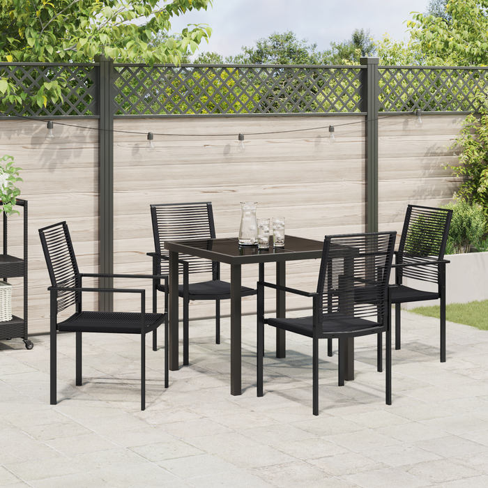 Set de dining de grădină 5 piese Negru Rattan PVC - WALTI WALTI