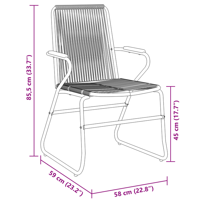 Set de dining de grădină 3 piese Negru Rattan PVC - WALTI WALTI
