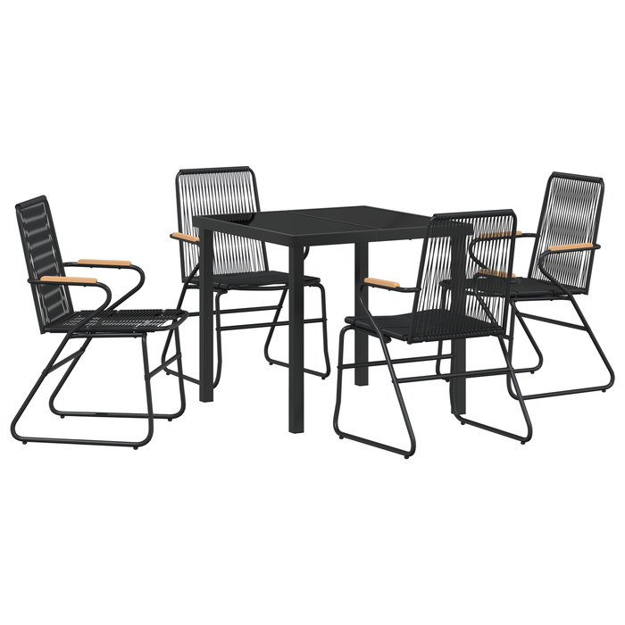 Set de masă de grădină 5 piese Negru Rattan PVC - WALTI WALTI