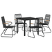 Set de masă de grădină 5 piese Negru Rattan PVC - WALTI WALTI