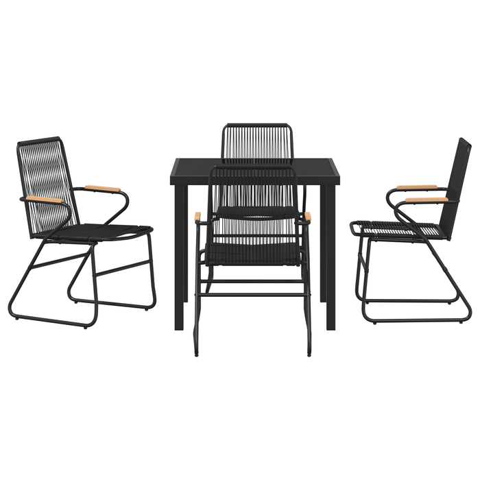 Set de masă de grădină 5 piese Negru Rattan PVC - WALTI WALTI