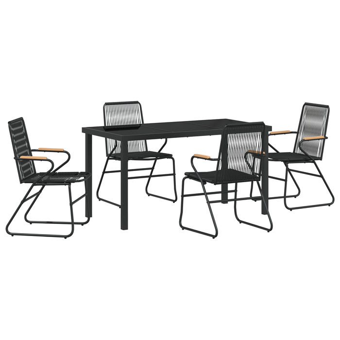 Set de mese de grădină 5 piese Negru Rattan PVC - WALTI WALTI