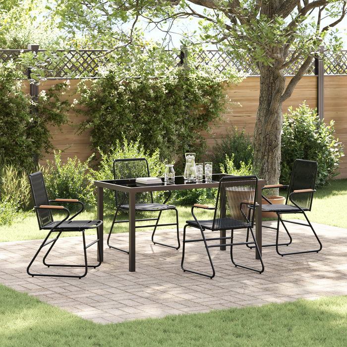 Set de mese de grădină 5 piese Negru Rattan PVC - WALTI WALTI