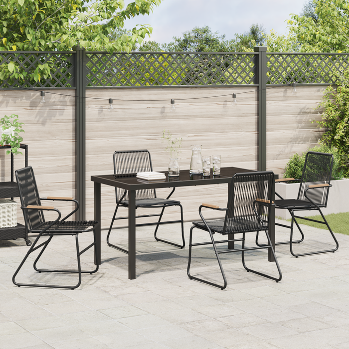 Set de mese de grădină 5 piese Negru Rattan PVC - WALTI WALTI