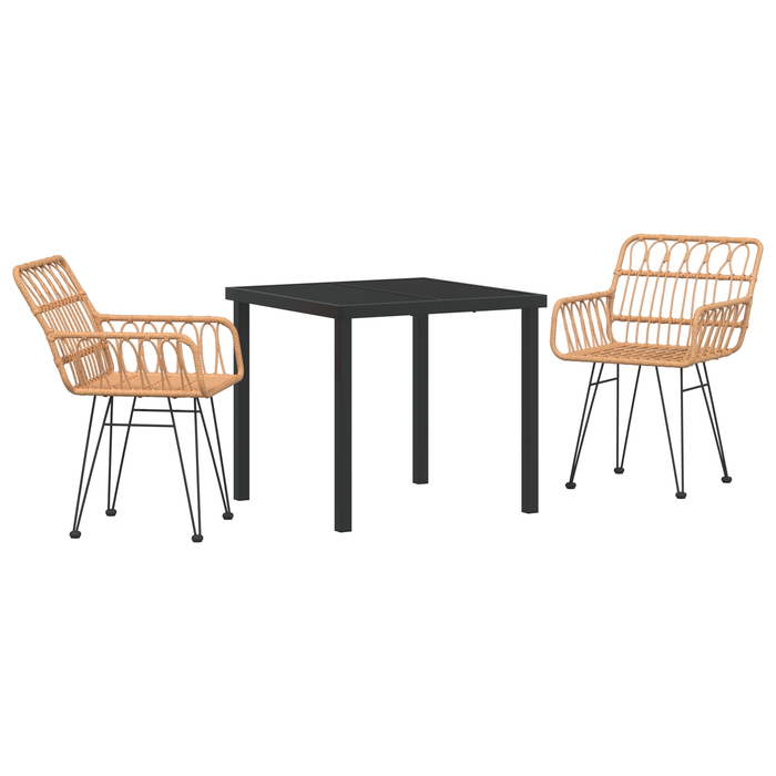 Set de dining de grădină 3 piese din ratan Poli Brown - WALTI WALTI