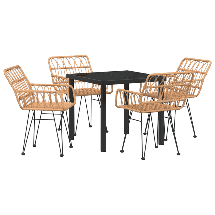 Set Dining pentru Grădină 5 Piese Bej din Rattan Polimer - WALTI WALTI