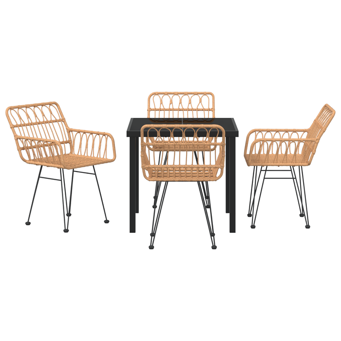 Set Dining pentru Grădină 5 Piese Bej din Rattan Polimer - WALTI WALTI