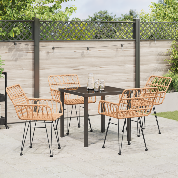 Set Dining pentru Grădină 5 Piese Bej din Rattan Polimer - WALTI WALTI