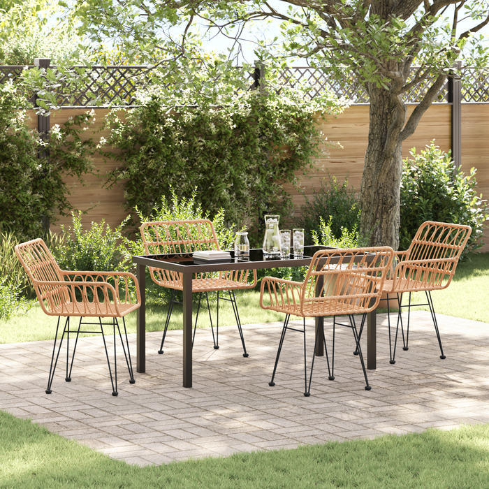 Set de dining de grădină 5 piese Rattan Poly Brown - WALTI WALTI