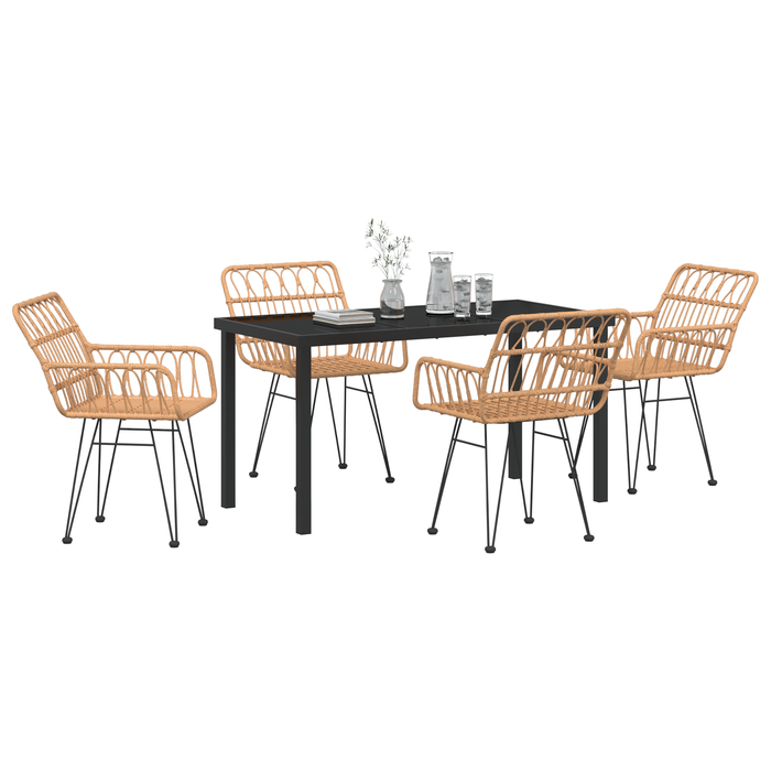 Set de dining de grădină 5 piese Rattan Poly Brown - WALTI WALTI