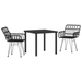 Set de dining de grădină 3 piese Negru Poliratan - WALTI WALTI