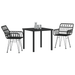 Set de dining de grădină 3 piese Negru Poliratan - WALTI WALTI