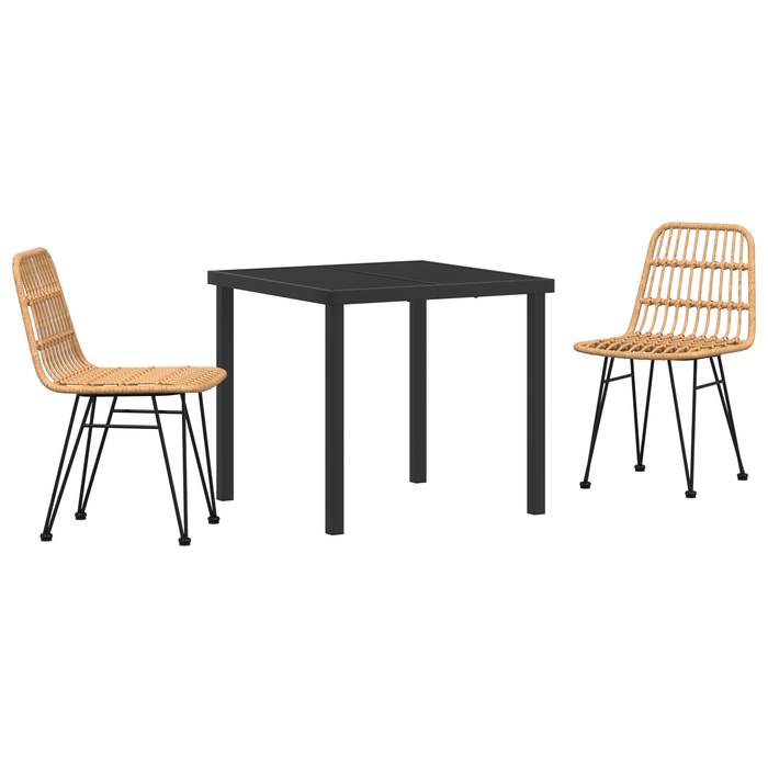 Set de dining pentru grădină 3 piese Brown Poly Rattan - WALTI WALTI