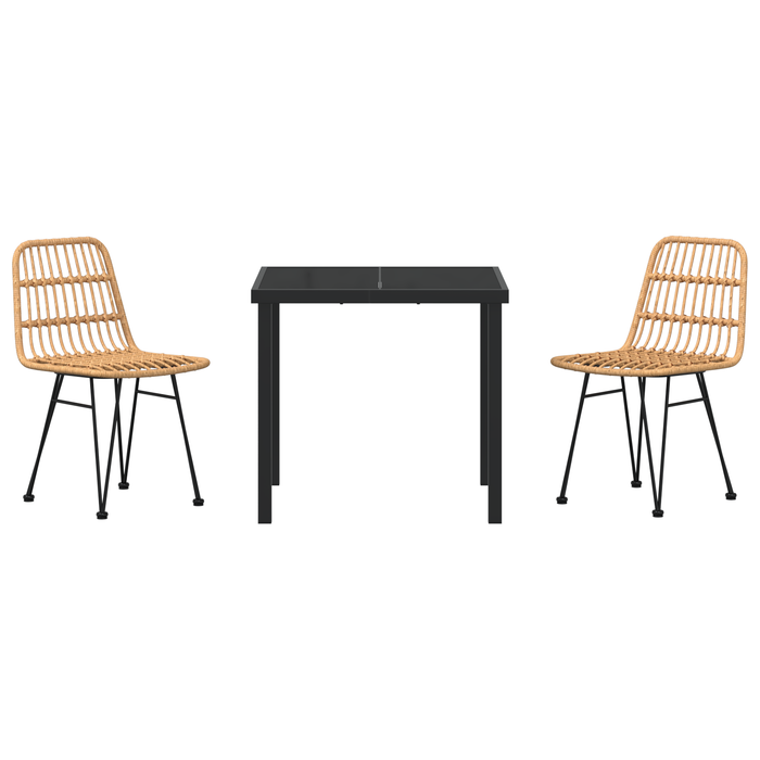 Set de dining pentru grădină 3 piese Brown Poly Rattan - WALTI WALTI