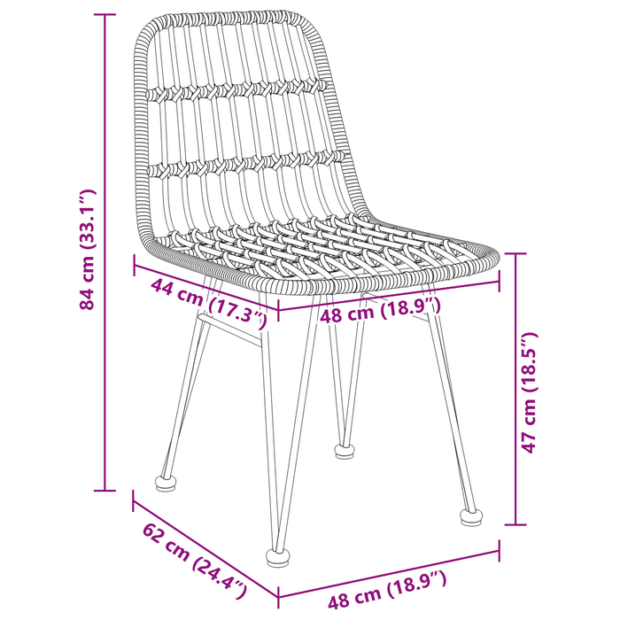 Set de dining pentru grădină 3 piese Brown Poly Rattan - WALTI WALTI