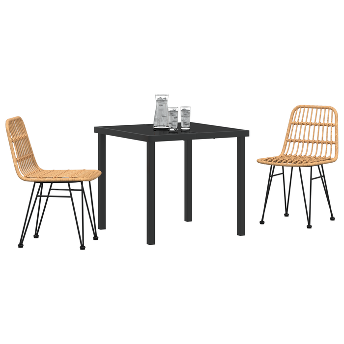 Set de dining pentru grădină 3 piese Brown Poly Rattan - WALTI WALTI