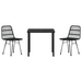 Set de Dining pentru Grădină 3 Piese Negru Poli Rattan - WALTI WALTI