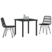 Set de Dining pentru Grădină 3 Piese Negru Poli Rattan - WALTI WALTI
