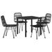 Set de Dining de Grădină 5 Piese Negru Poliratan - WALTI WALTI