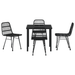 Set de Dining de Grădină 5 Piese Negru Poliratan - WALTI WALTI