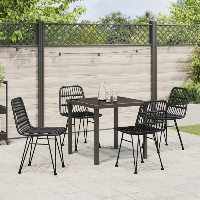 Set de Dining de Grădină 5 Piese Negru Poliratan - WALTI WALTI