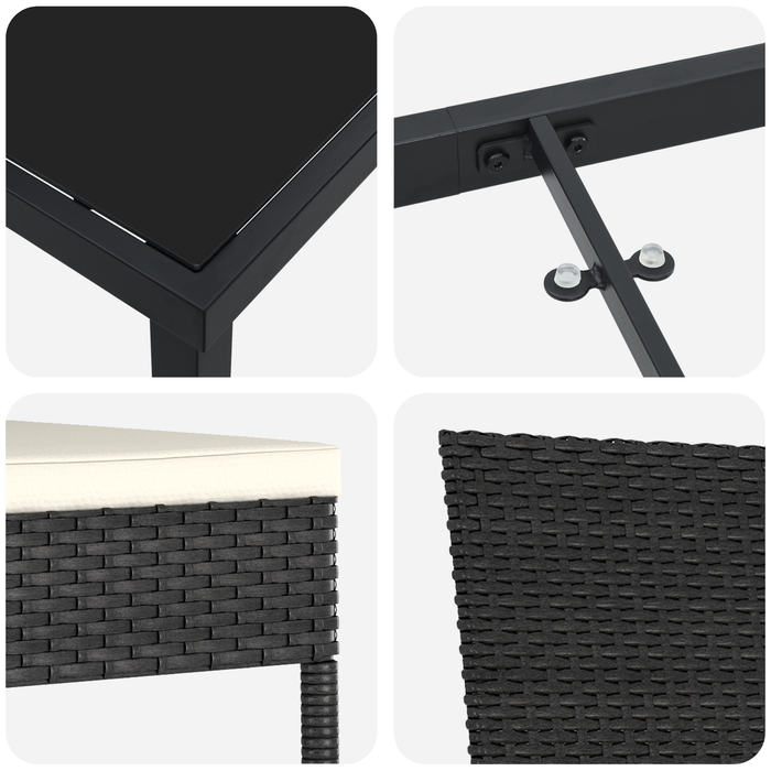 Set de dining pentru grădină 3 piese Negru Poliratan - WALTI WALTI