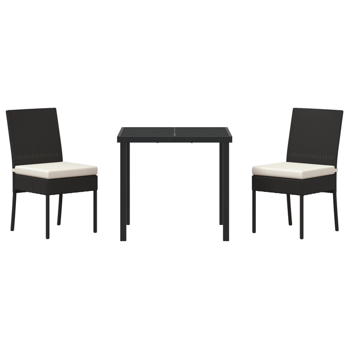 Set de dining pentru grădină 3 piese Negru Poliratan - WALTI WALTI