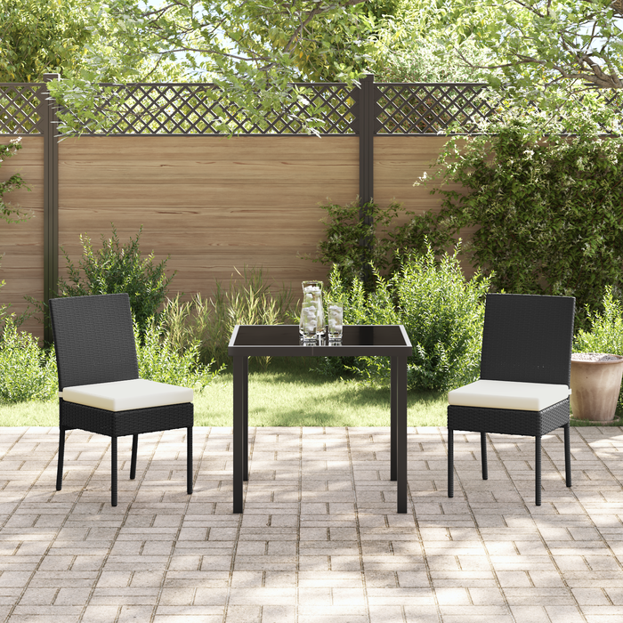 Set de dining pentru grădină 3 piese Negru Poliratan - WALTI WALTI