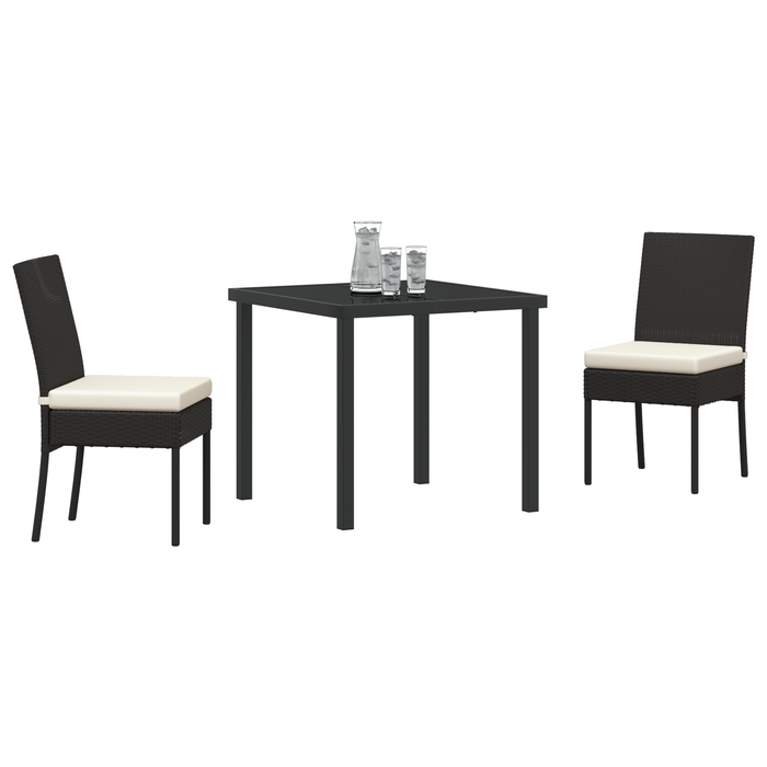 Set de dining pentru grădină 3 piese Negru Poliratan - WALTI WALTI