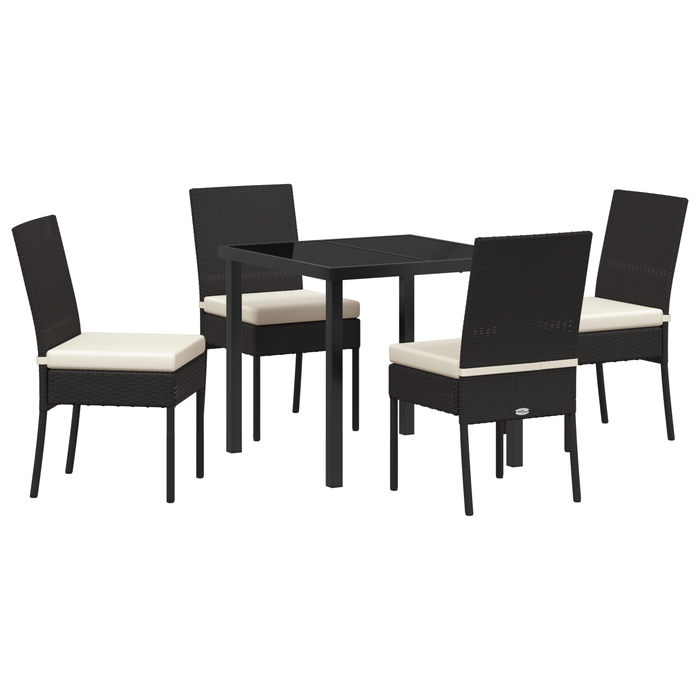 Set de Dining pentru Grădină 5 Piese Negru Poliratan - WALTI WALTI