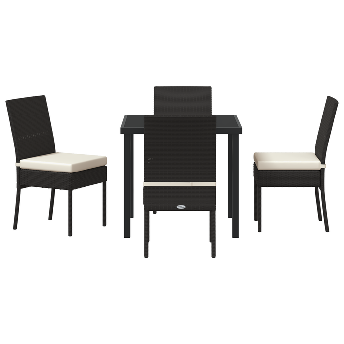 Set de Dining pentru Grădină 5 Piese Negru Poliratan - WALTI WALTI