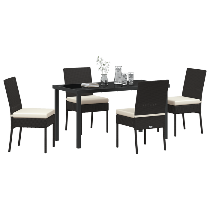 Set de dining pentru grădină 5 piese Negru Ratan Polițat - WALTI WALTI