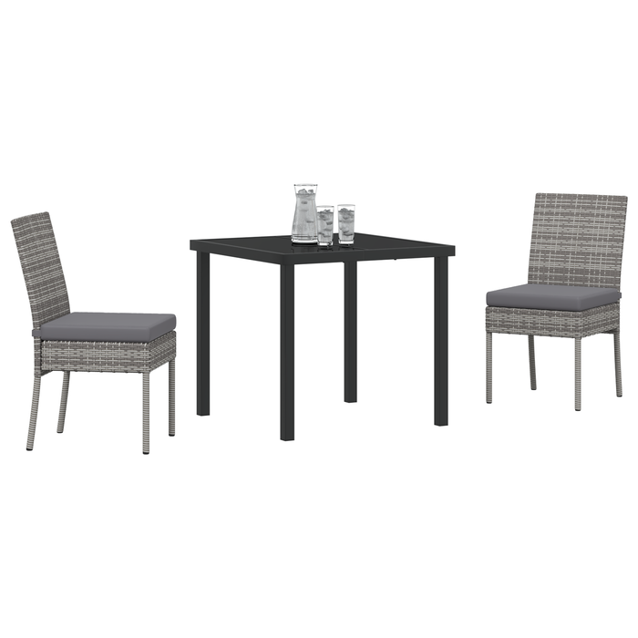 Set de Dining Grădină 3 Piese Gri Ratan Poli - WALTI WALTI