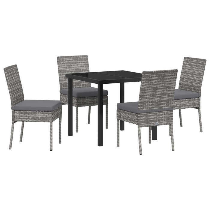 Set de Dining pentru Grădină 5 Piese Gri Ratan Poli - WALTI WALTI
