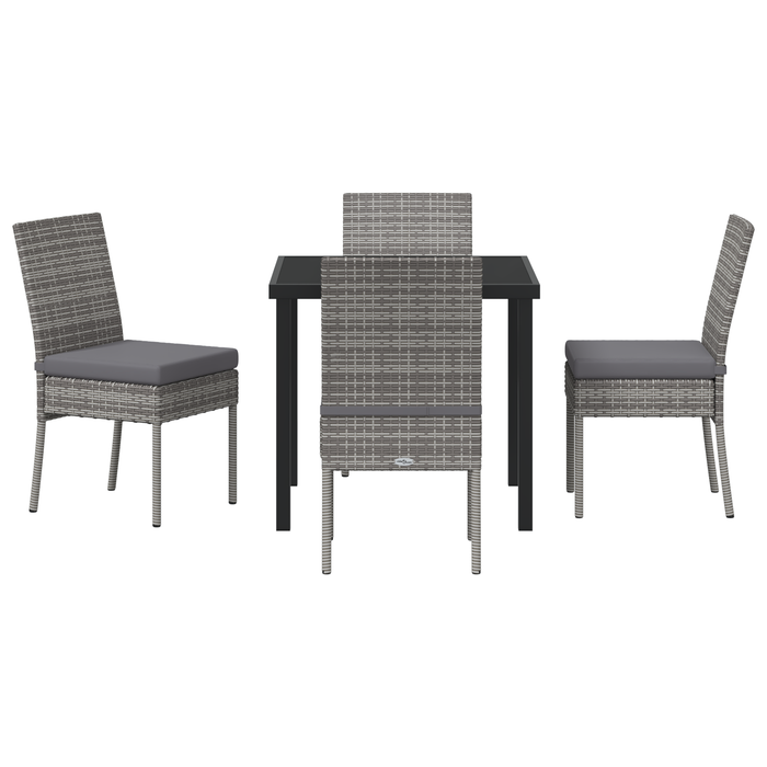 Set de Dining pentru Grădină 5 Piese Gri Ratan Poli - WALTI WALTI