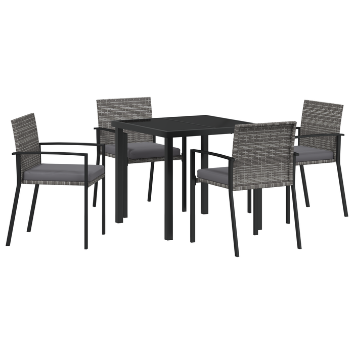 Set de dining de grădină 5 piese Gri Poliratan - WALTI WALTI