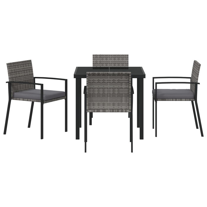Set de dining de grădină 5 piese Gri Poliratan - WALTI WALTI
