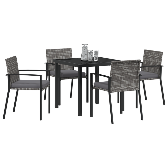 Set de dining de grădină 5 piese Gri Poliratan - WALTI WALTI