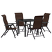 Set de dining pentru grădină 5 piese Maro Ratan poliester - WALTI WALTI
