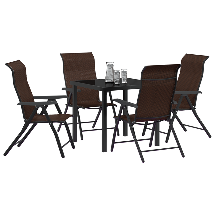 Set de dining pentru grădină 5 piese Maro Ratan poliester - WALTI WALTI