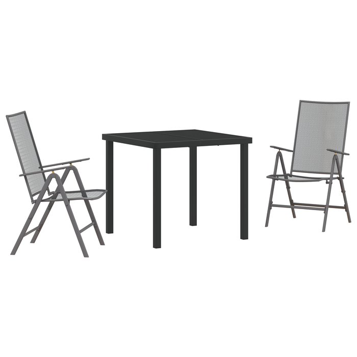 Set de dining de grădină 3 piese din oțel antracit - WALTI WALTI