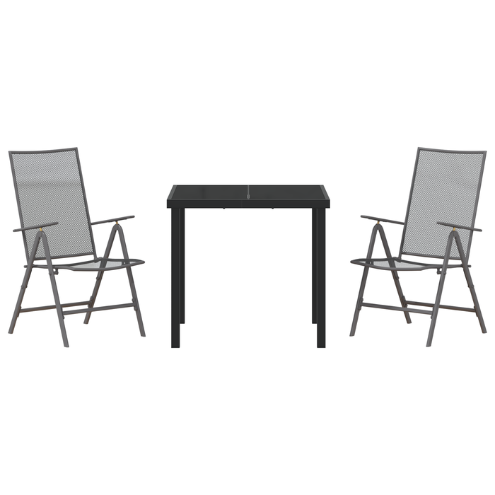 Set de dining de grădină 3 piese din oțel antracit - WALTI WALTI