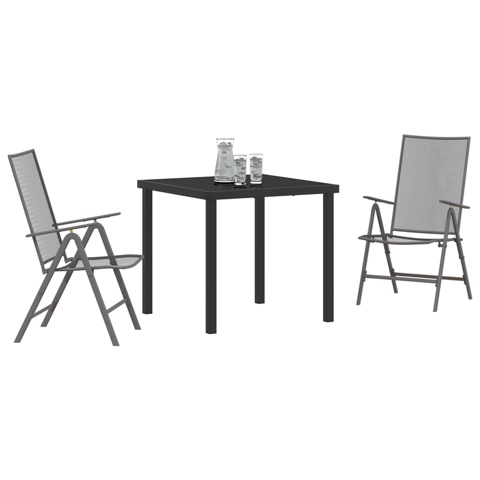 Set de dining de grădină 3 piese din oțel antracit - WALTI WALTI