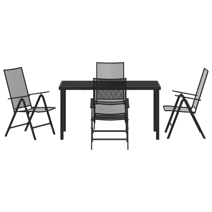 Set de Dining pentru Grădină cu 5 Piese Oțel Antracit - WALTI WALTI