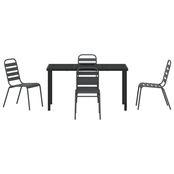 Set de Dining din 5 Piese Gri închis din Oțel - WALTI WALTI