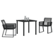 Set de Dining Grădină de 3 Piese Negru Ratan Polimer - WALTI WALTI