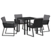 Set de dining de grădină cu 5 piese cu perne Negru Poliratan - WALTI WALTI