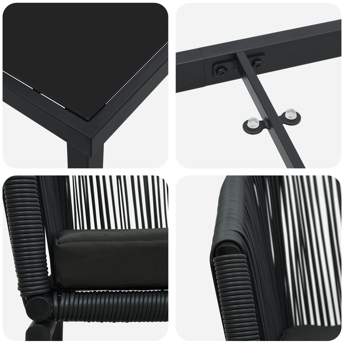 Set de sufragerie de grădină 3 piese Ratan PE Negru - WALTI WALTI