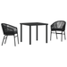 Set de sufragerie de grădină 3 piese Ratan PE Negru - WALTI WALTI