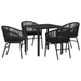 Set de dining de grădină 5 piese Negru Rattan Poliester - WALTI WALTI